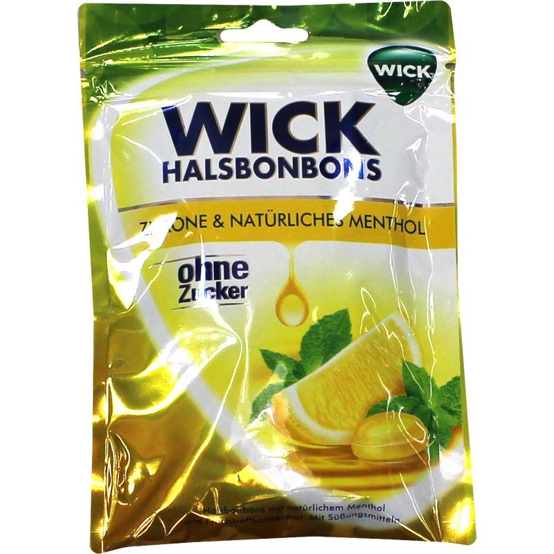 WICK Zitrone & natürliches Menthol Bonb.o.Zucker