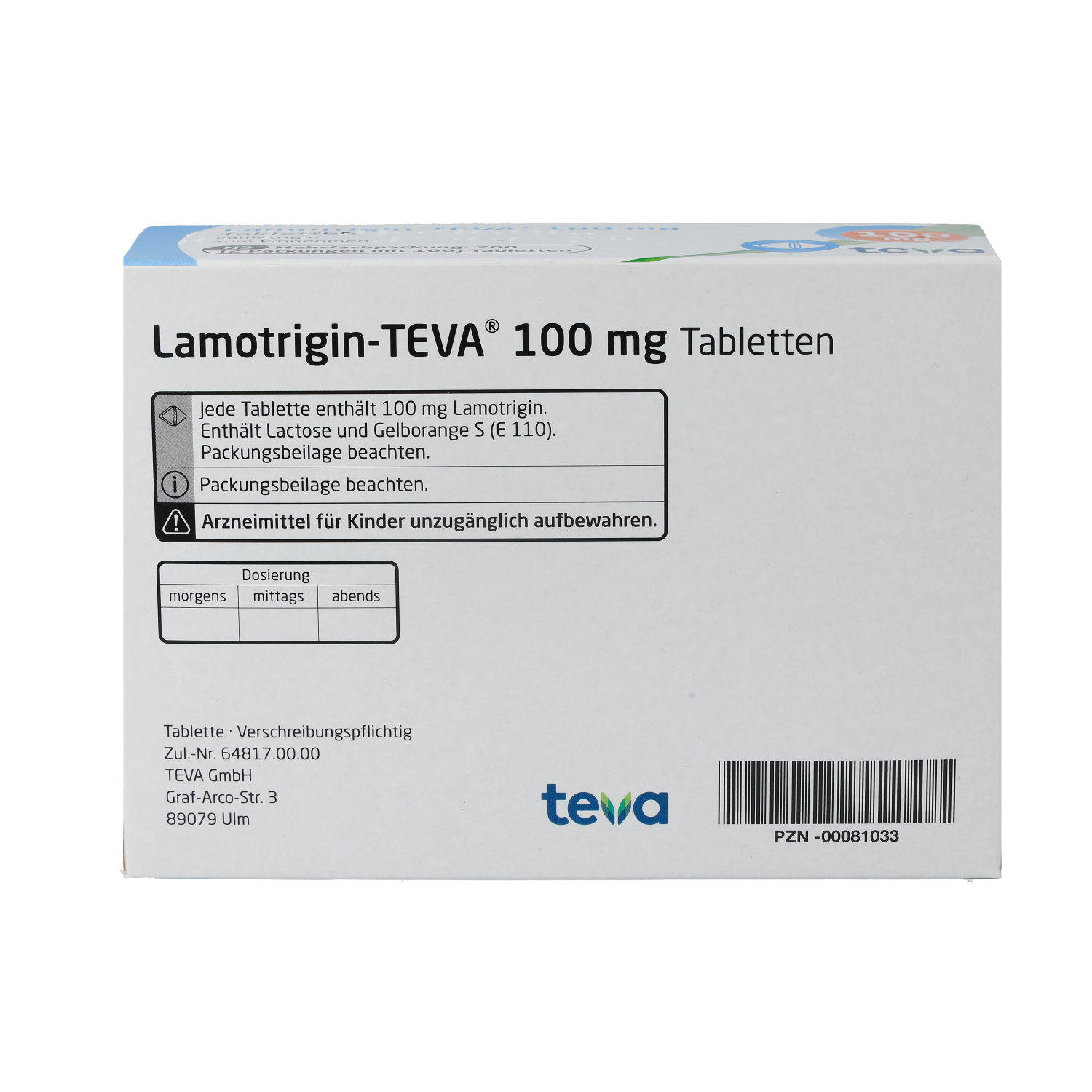 LAMOTRIGIN Teva 100mg Tabletten