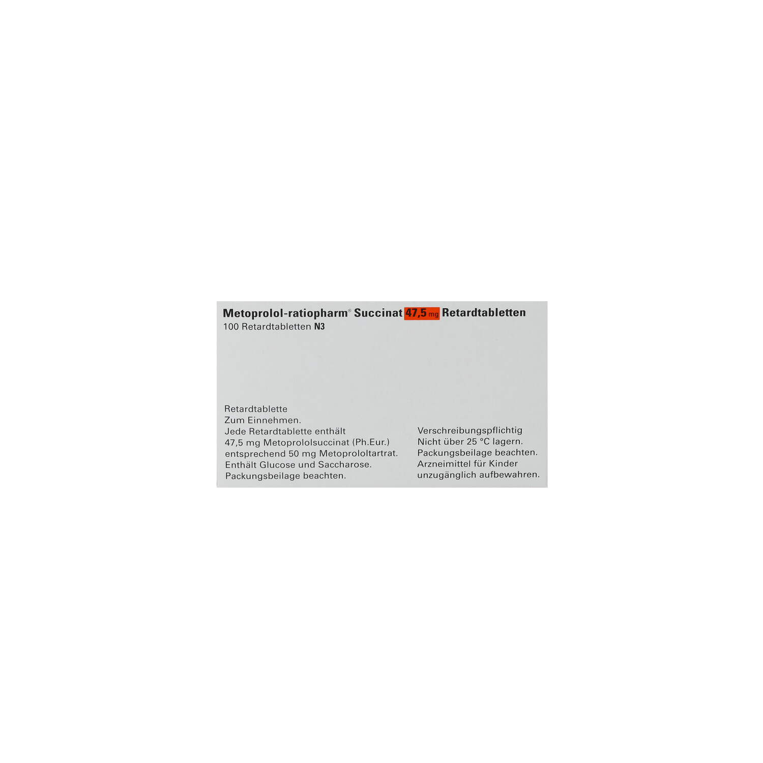 METOPROLOL-ratiopharm Succinat 47,5 mg Retardtabl.