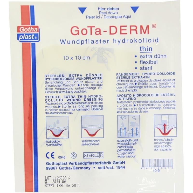 GOTA-DERM thin hydrokoll.Wundpfl.steril 10x10 cm