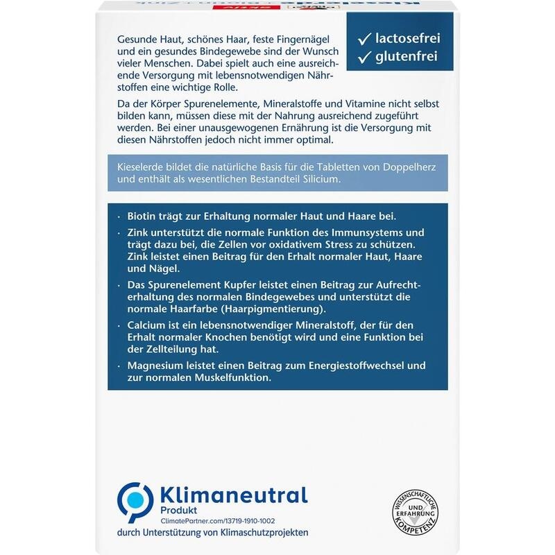 DOPPELHERZ Kieselerde+Biotin+Zink Tabletten