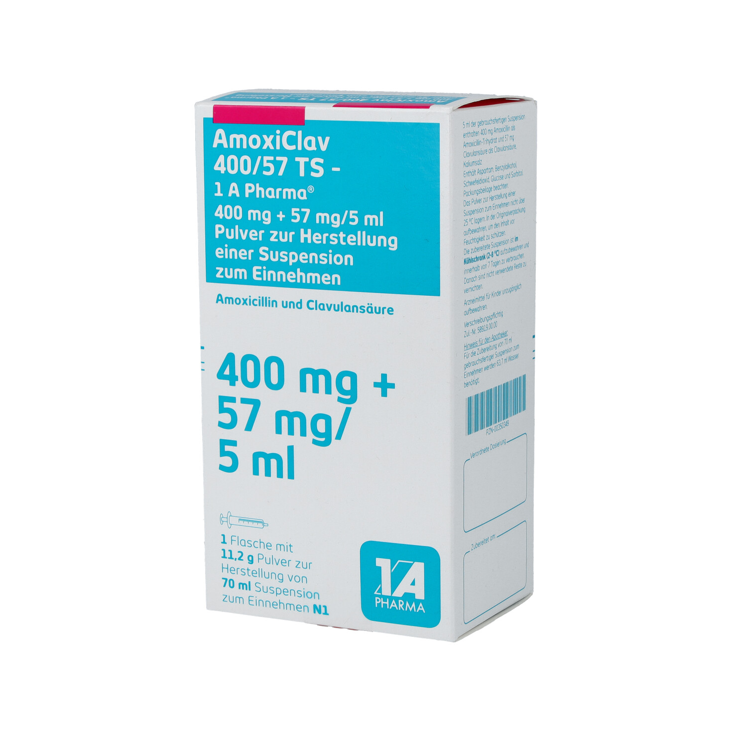 AMOXICLAV 400/57 TS-1A Pharma P.H.Susp.z.Einn.