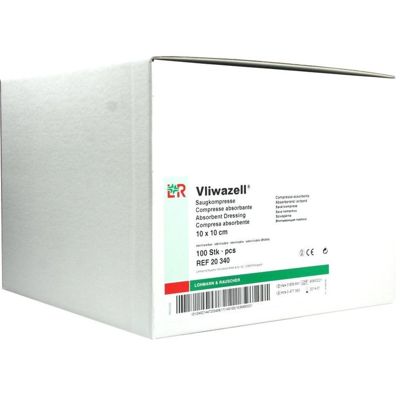 VLIWAZELL Saugkompressen unsteril 10x10 cm