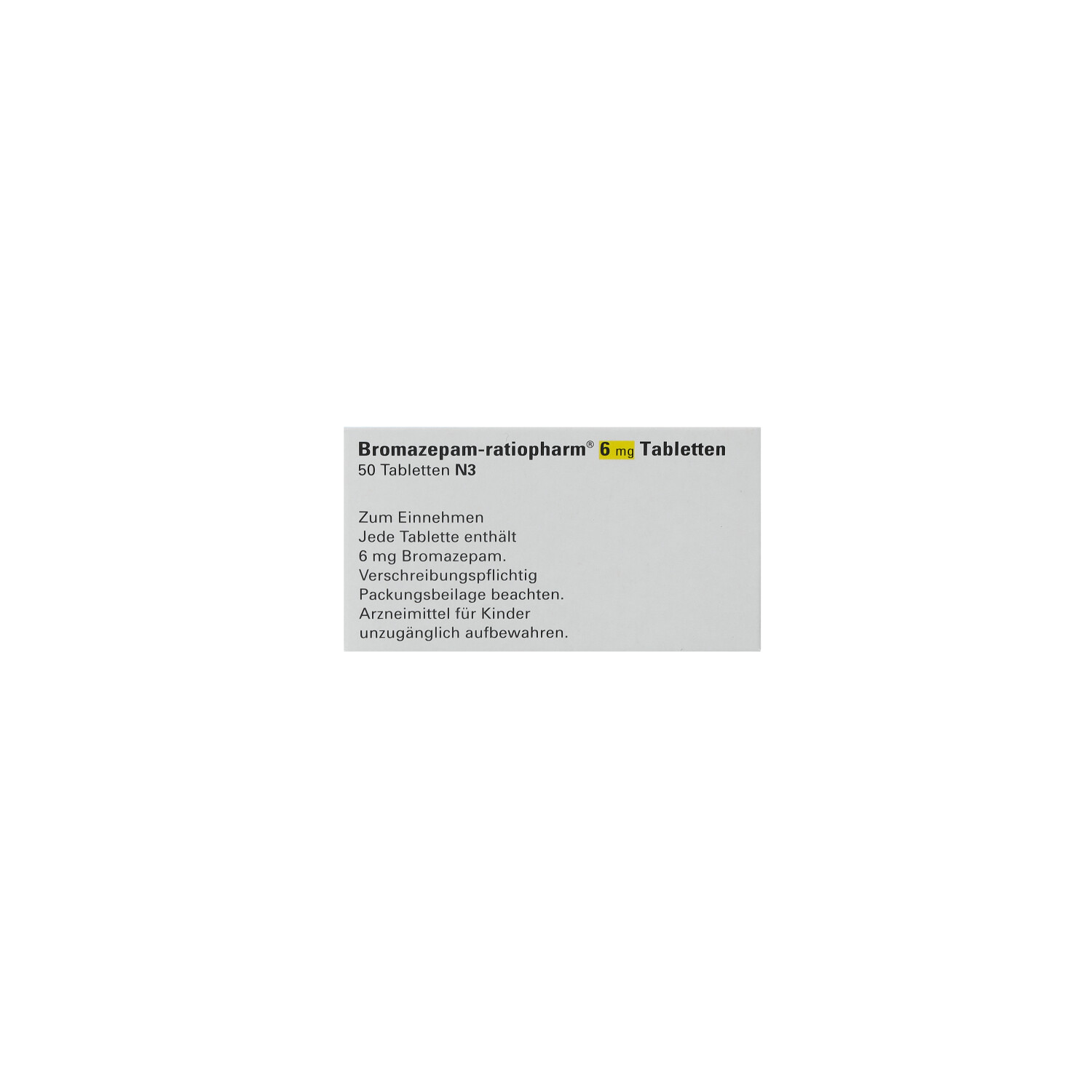 BROMAZEPAM-ratiopharm 6 mg Tabletten