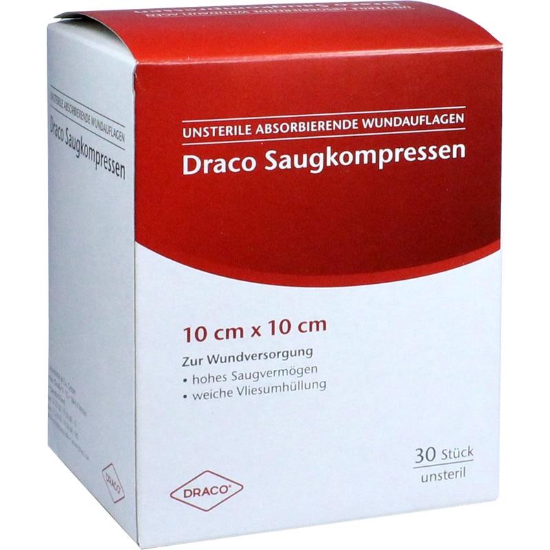 SAUGKOMPRESSEN unsteril 10x10 cm Draco