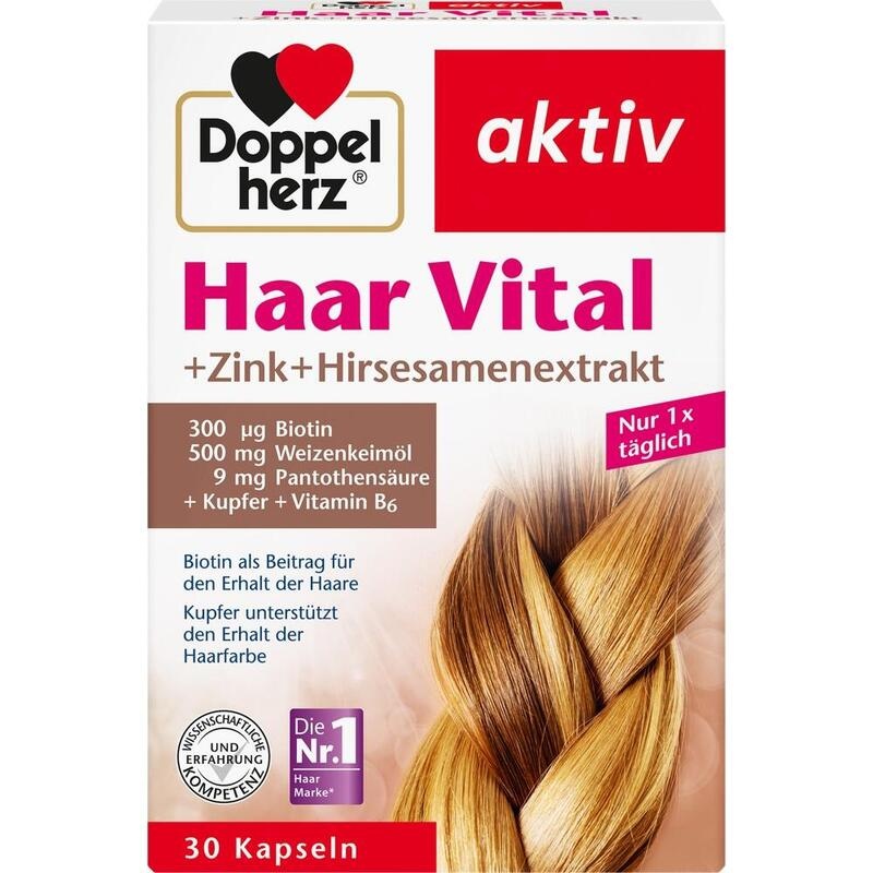 DOPPELHERZ Haar Vital+Zink+Hirseextrakt Kapseln