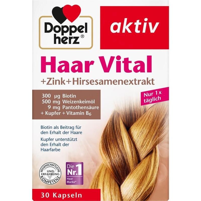 DOPPELHERZ Haar Vital+Zink+Hirseextrakt Kapseln