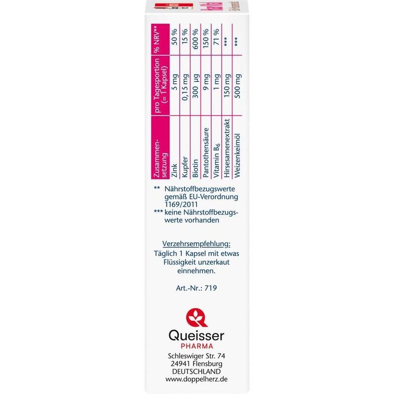 DOPPELHERZ Haar Vital+Zink+Hirseextrakt Kapseln