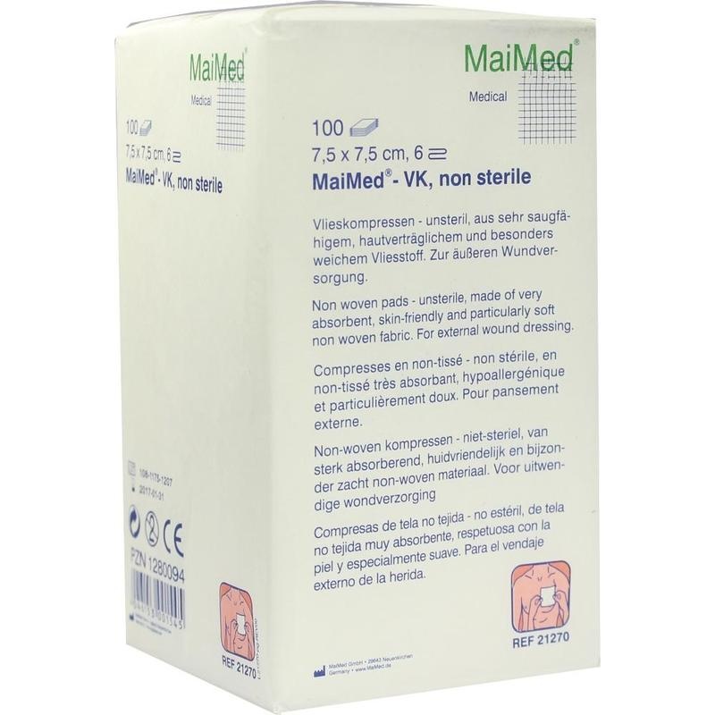 VLIESKOMPRESSEN unsteril 7,5x7,5 cm 6fach