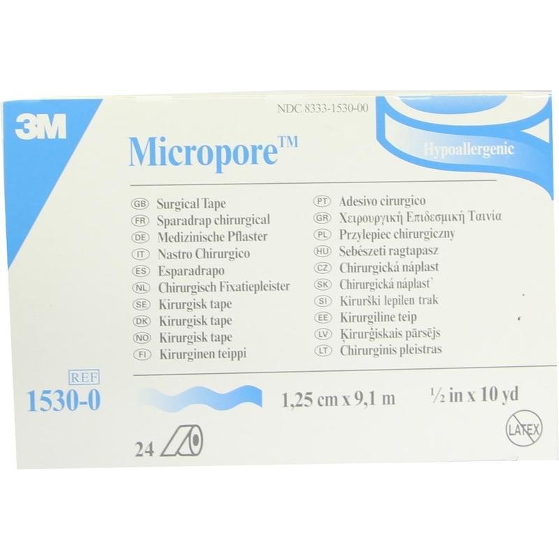 MICROPORE Vliespfl.1,25cmx9,1m weiß 1530-0