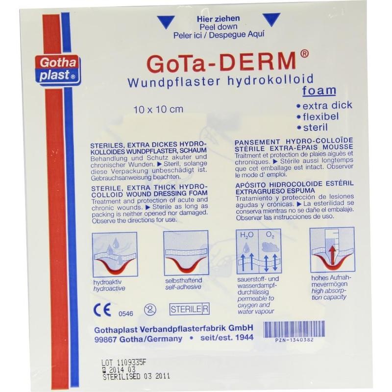 GOTA-DERM foam hydrokoll.Wundpfl.steril 10x10 cm