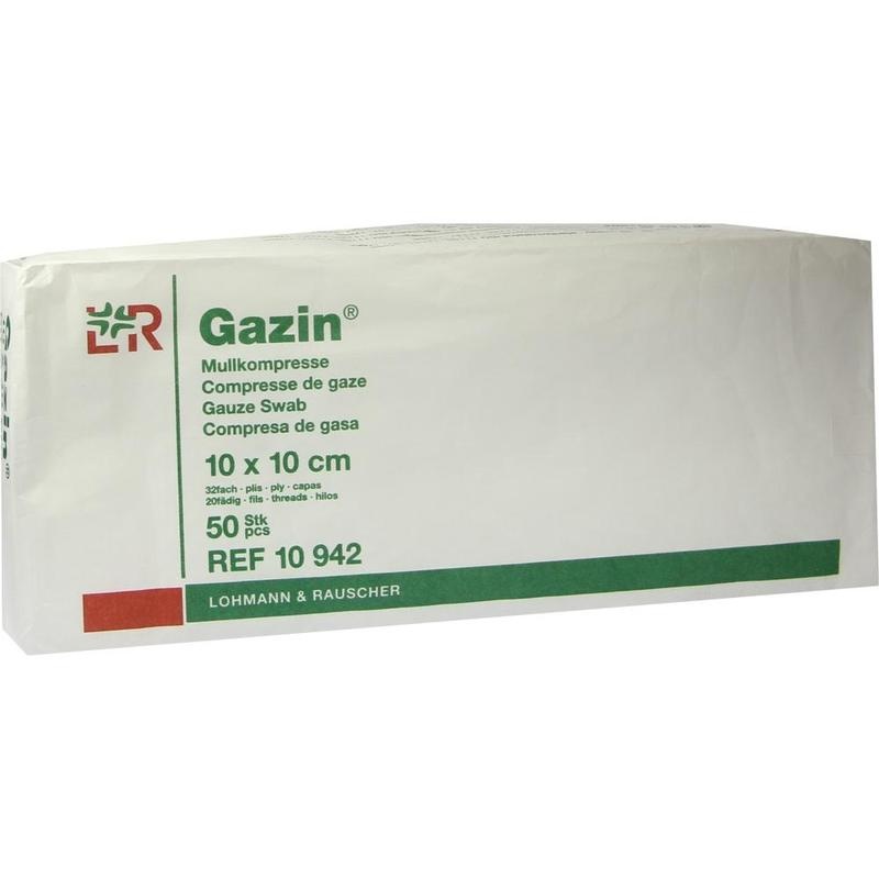 GAZIN Mullkomp.10x10 cm unsteril 32fach Op