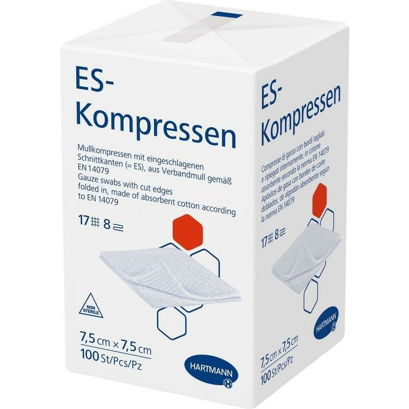 ES-KOMPRESSEN unsteril 7,5x7,5 cm 8fach