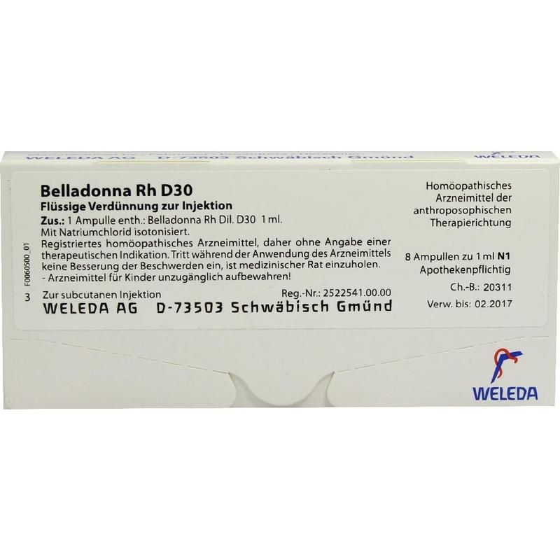 BELLADONNA RH D 30 Ampullen