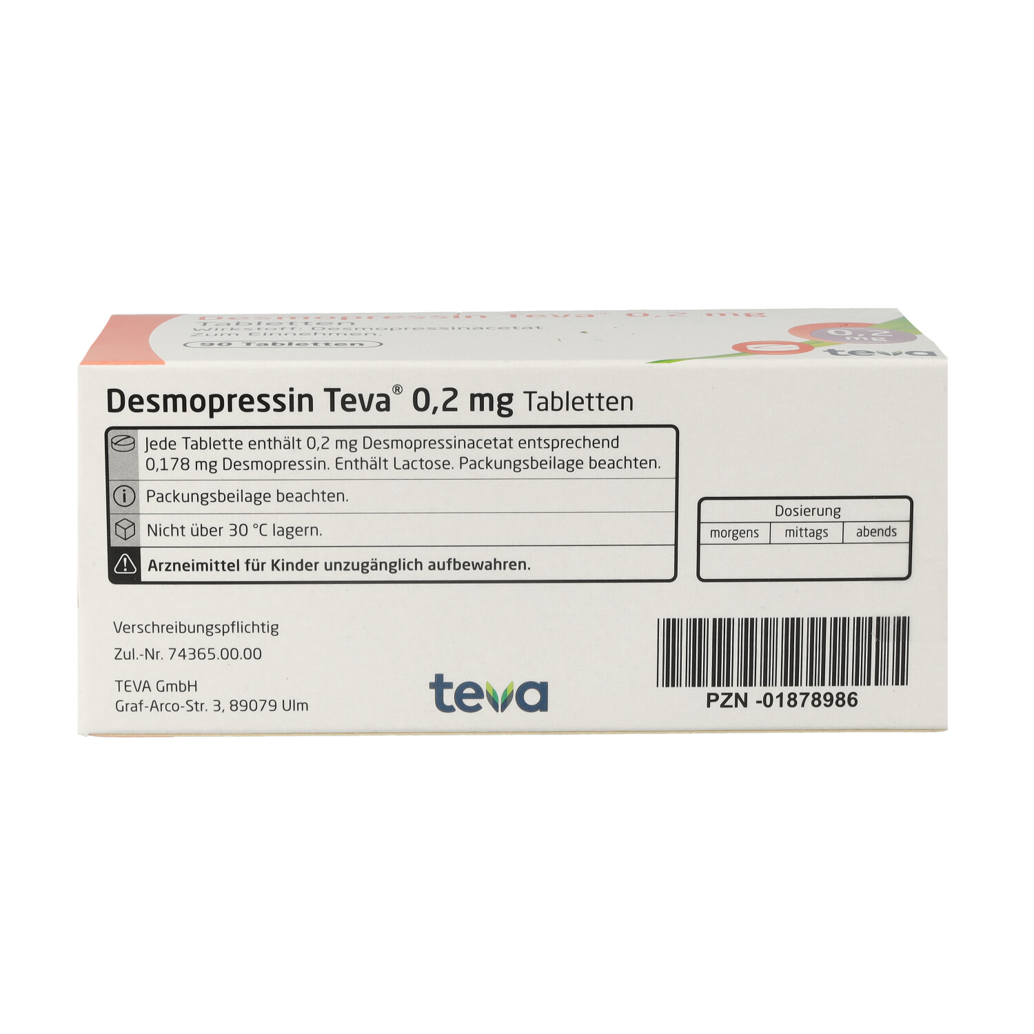 DESMOPRESSIN Teva 0,2 mg Tabletten