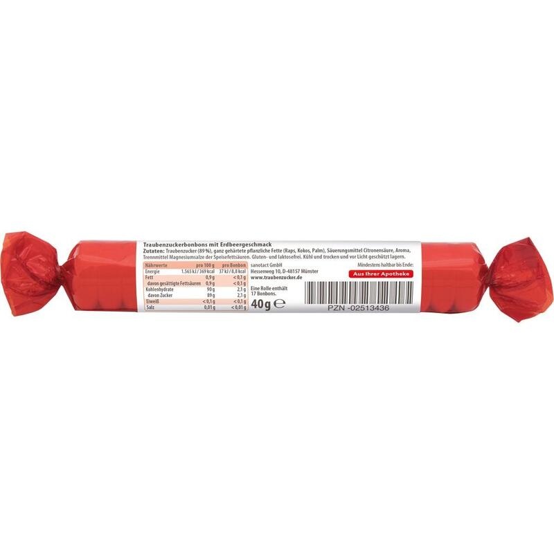 INTACT Traubenzucker Rolle Erdbeere