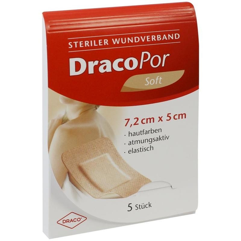 DRACOPOR Wundverband 5x7,2 cm steril hautfarben