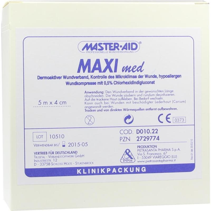MAXI MED Wundschnellverb.4 cmx5 m weiß Master Aid