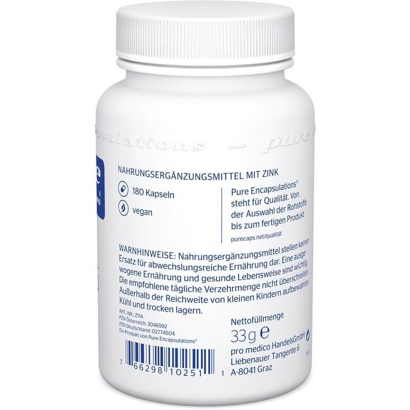 PURE ENCAPSULATIONS Zink 15 Zinkpicolinat Kapseln