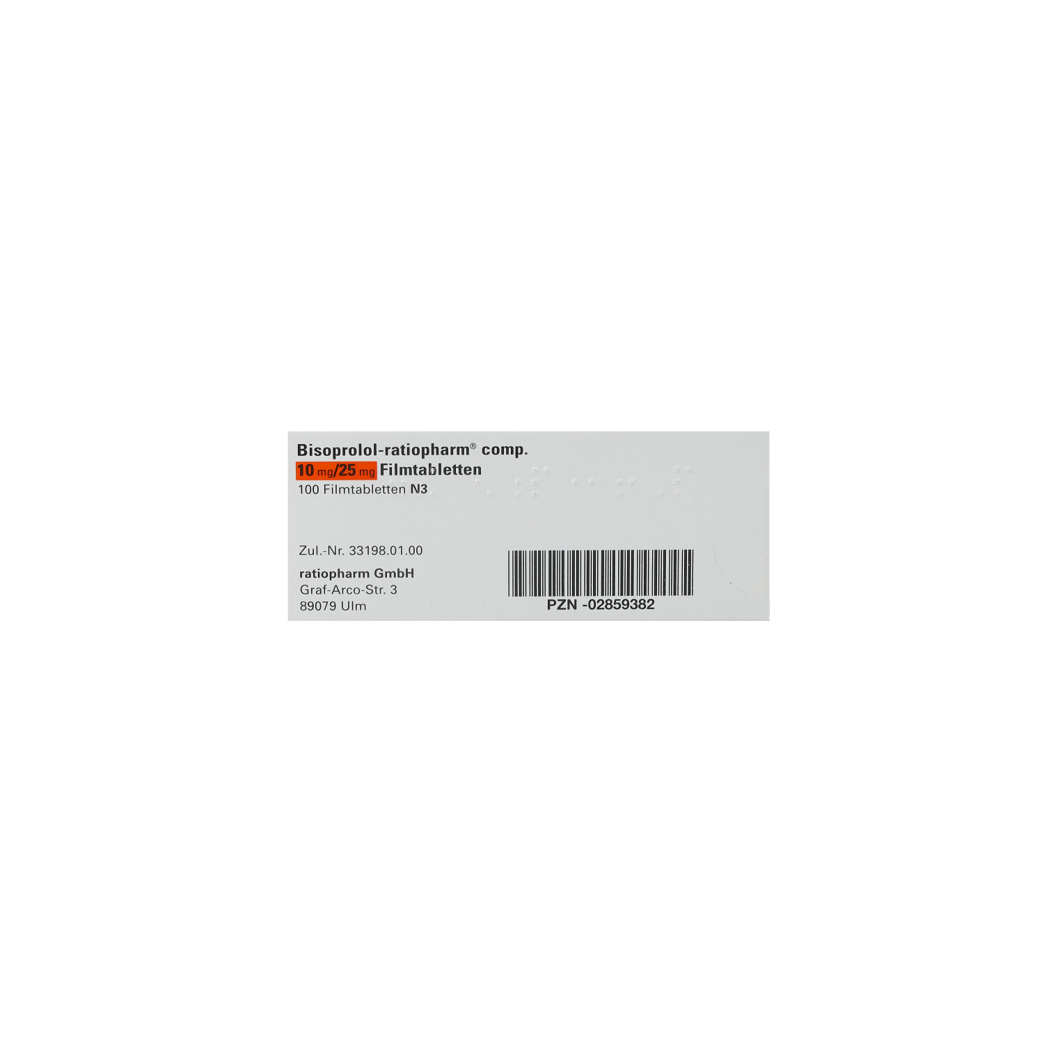 BISOPROLOL-ratiopharm comp.10 mg/25 mg Filmtabl.