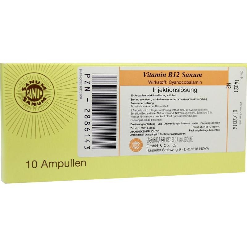 VITAMIN B12 SANUM 1000 μg/ml Injektionslösung Amp.