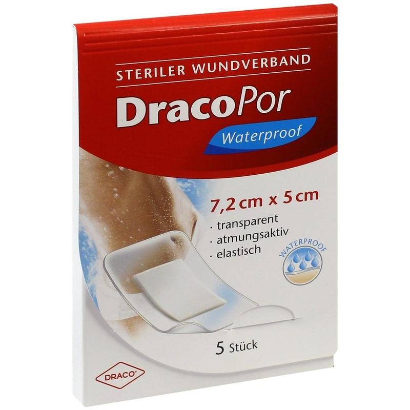 DRACOPOR waterproof Wundverband 5x7,2 cm steril