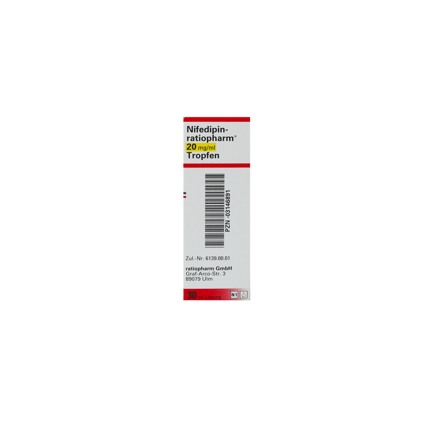 NIFEDIPIN-ratiopharm 20 mg/ml Tropfen z.Einnehmen