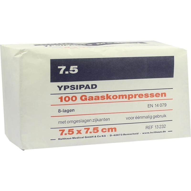MULLKOMPRESSEN YPSIPAD 7,5x7,5 cm unsteril 8fach