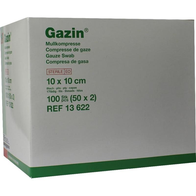 GAZIN Mullkomp.10x10 cm steril 8fach