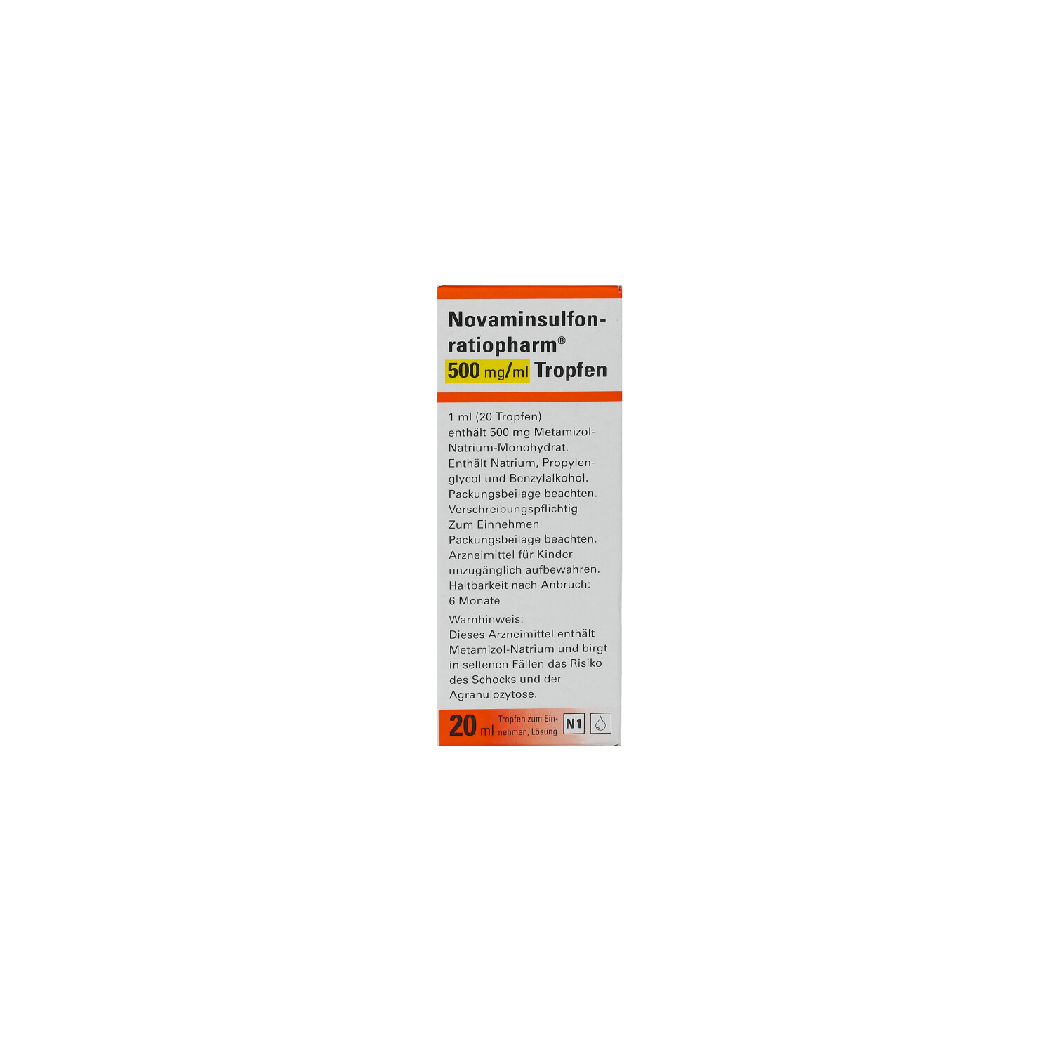NOVAMINSULFON-ratiopharm 500 mg/ml Tropfen z.Einn.