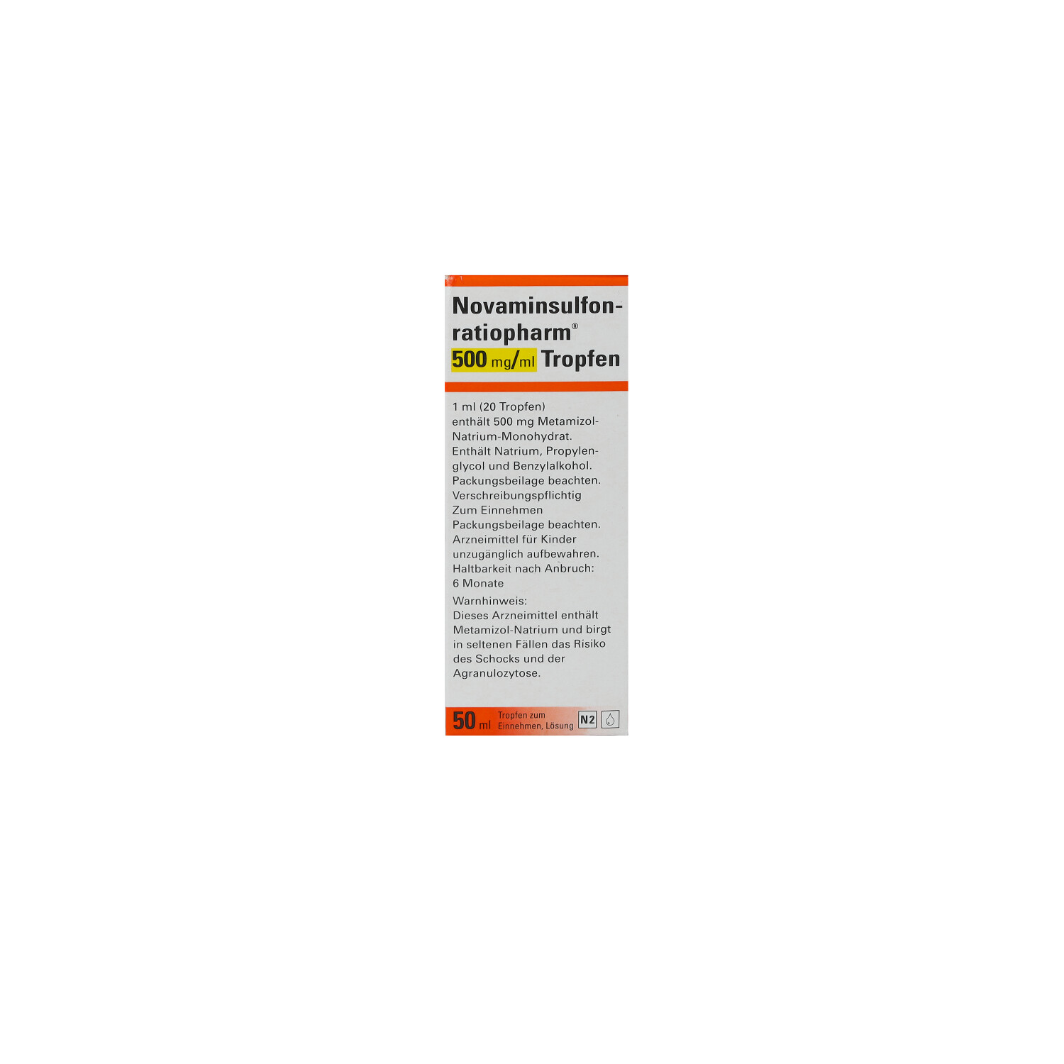NOVAMINSULFON-ratiopharm 500 mg/ml Tropfen z.Einn.