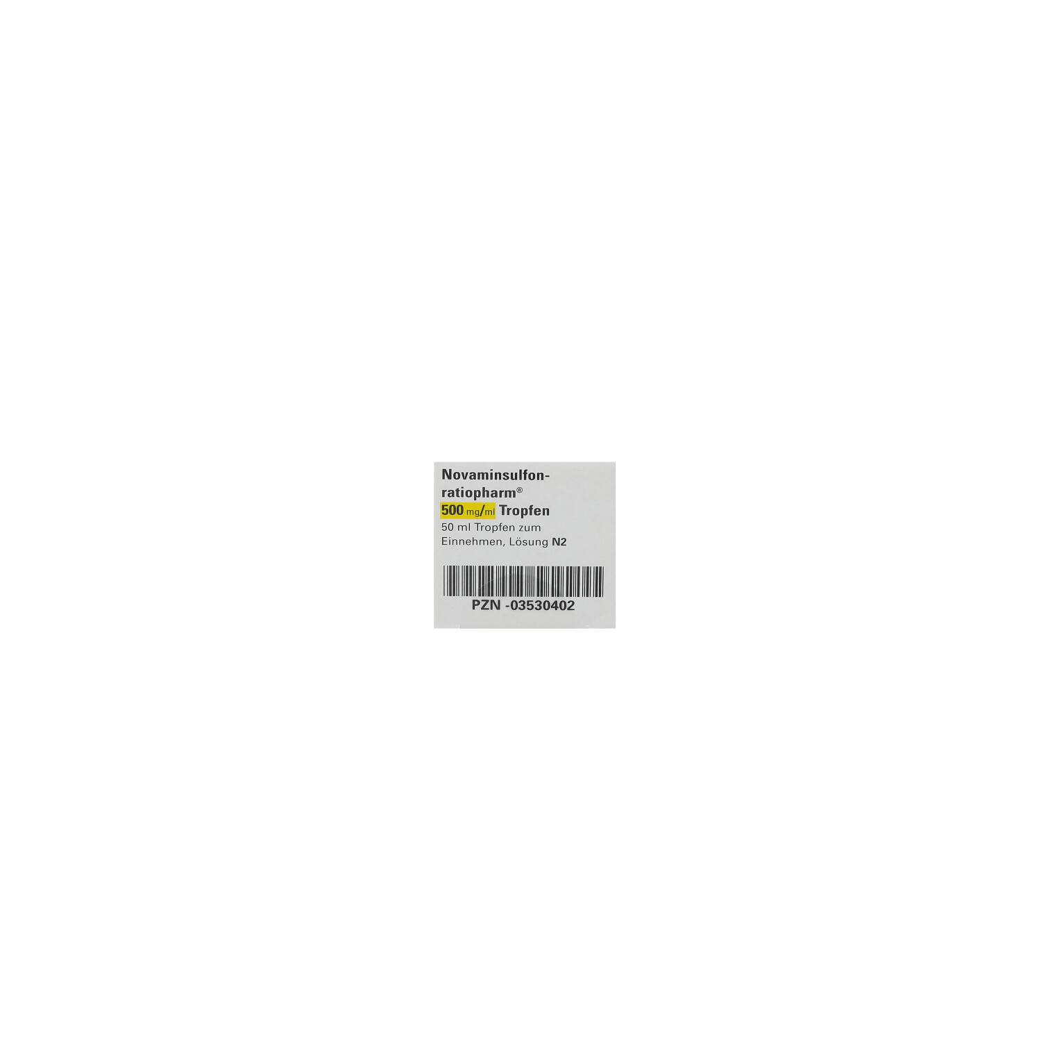NOVAMINSULFON-ratiopharm 500 mg/ml Tropfen z.Einn.