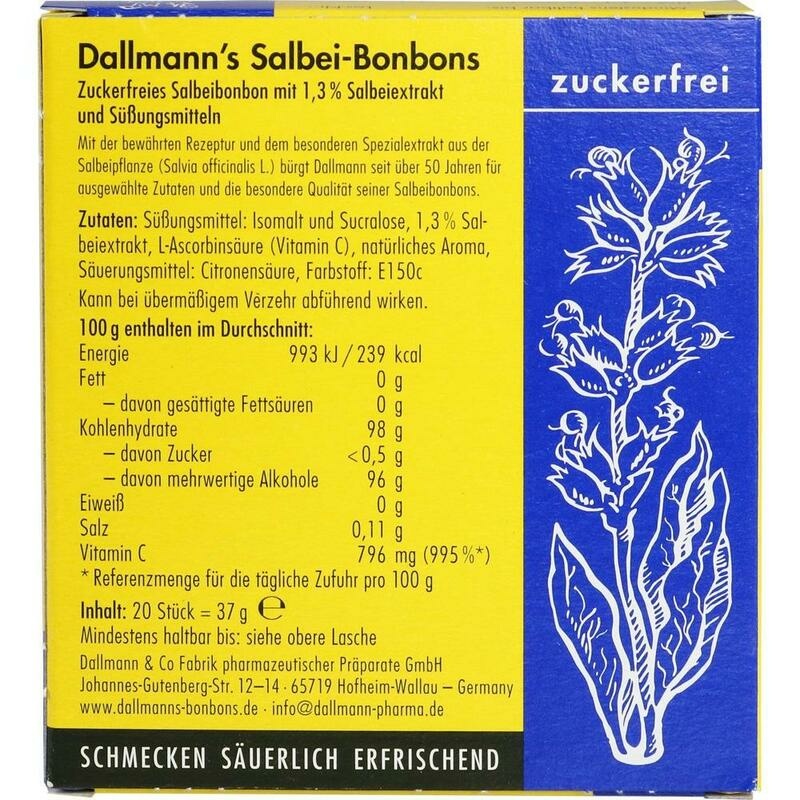 DALLMANN'S Salbei Bonbons zuckerfrei