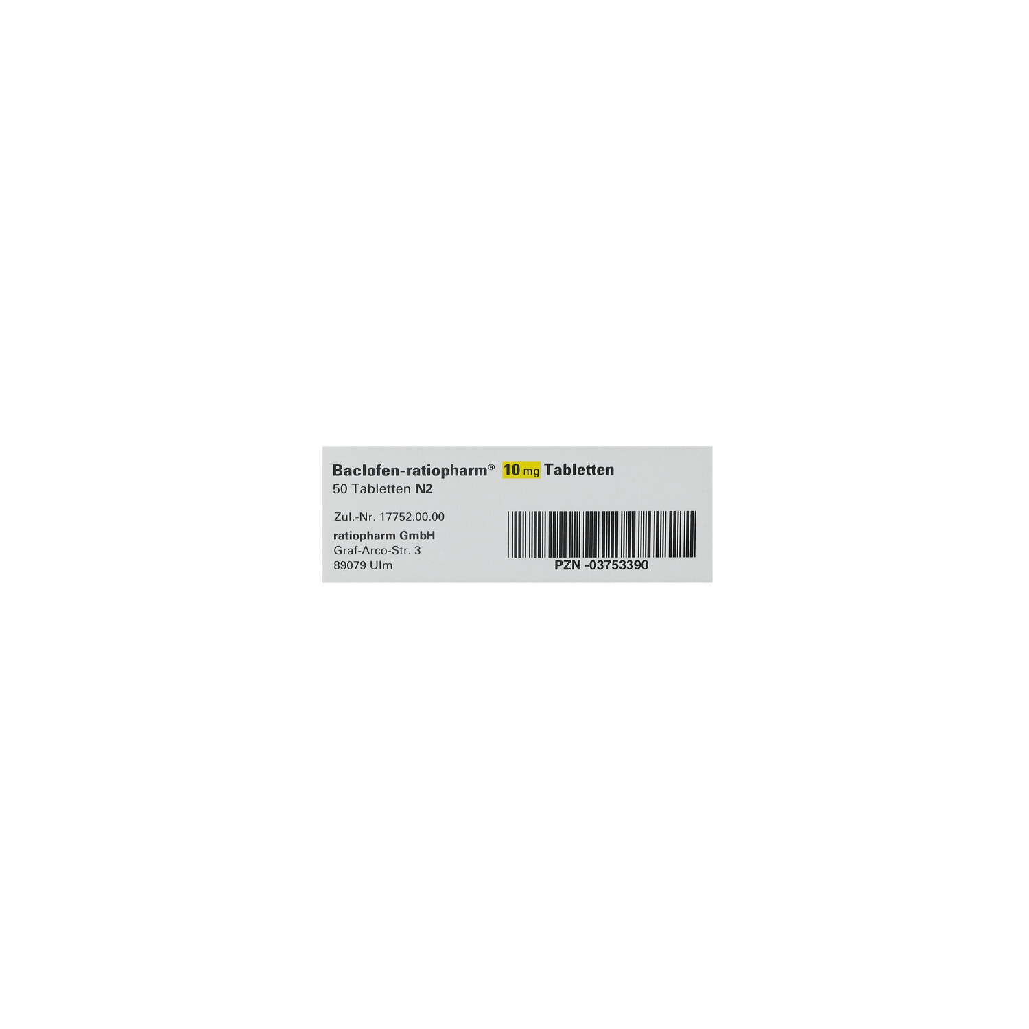BACLOFEN-ratiopharm 10 mg Tabletten