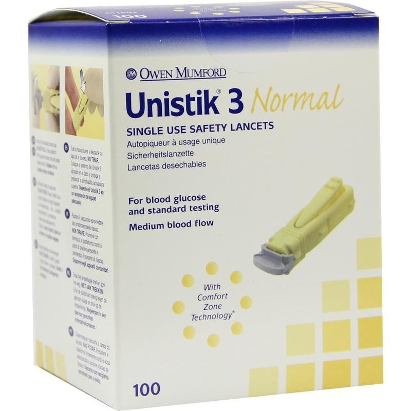 UNISTIK 3 Normal 1,8 mm Eindr.Tiefe Stechhilfe