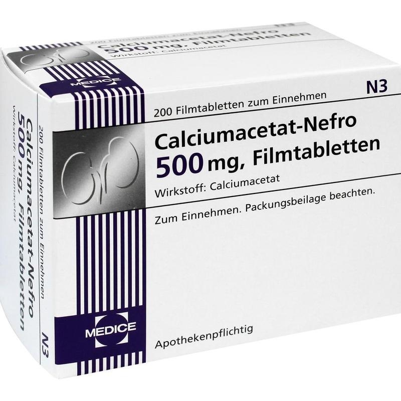 CALCIUMACETAT NEFRO 500 mg Filmtabletten