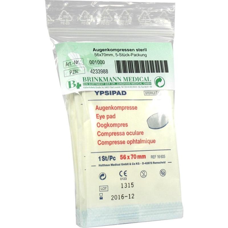 AUGENKOMPRESSEN 56x70 mm steril