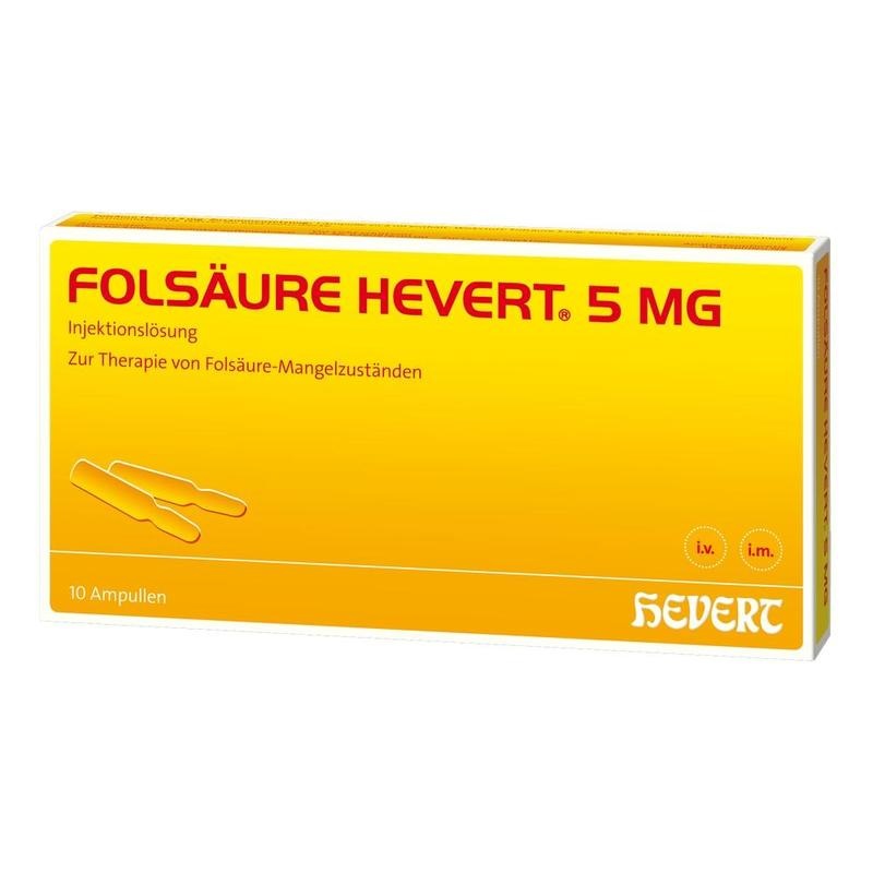 FOLSÄURE HEVERT 5 mg Ampullen