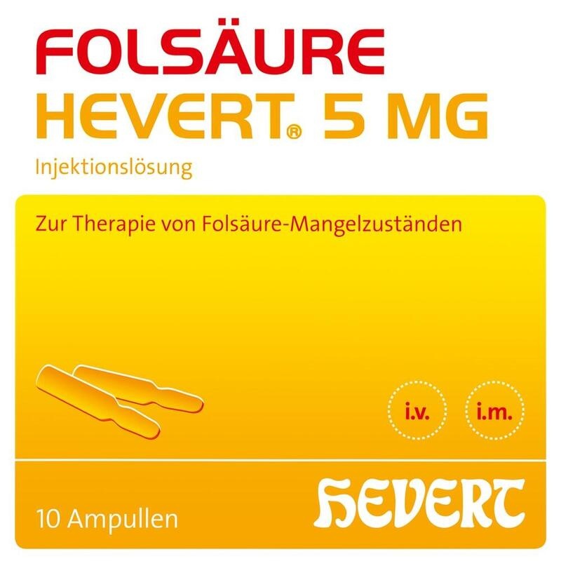 FOLSÄURE HEVERT 5 mg Ampullen