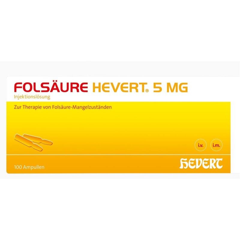 FOLSÄURE HEVERT 5 mg Ampullen