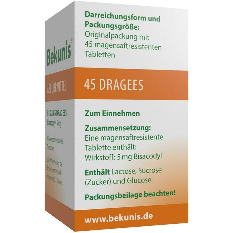 BEKUNIS Dragees Bisacodyl 5 mg magensaftres.Tabl.