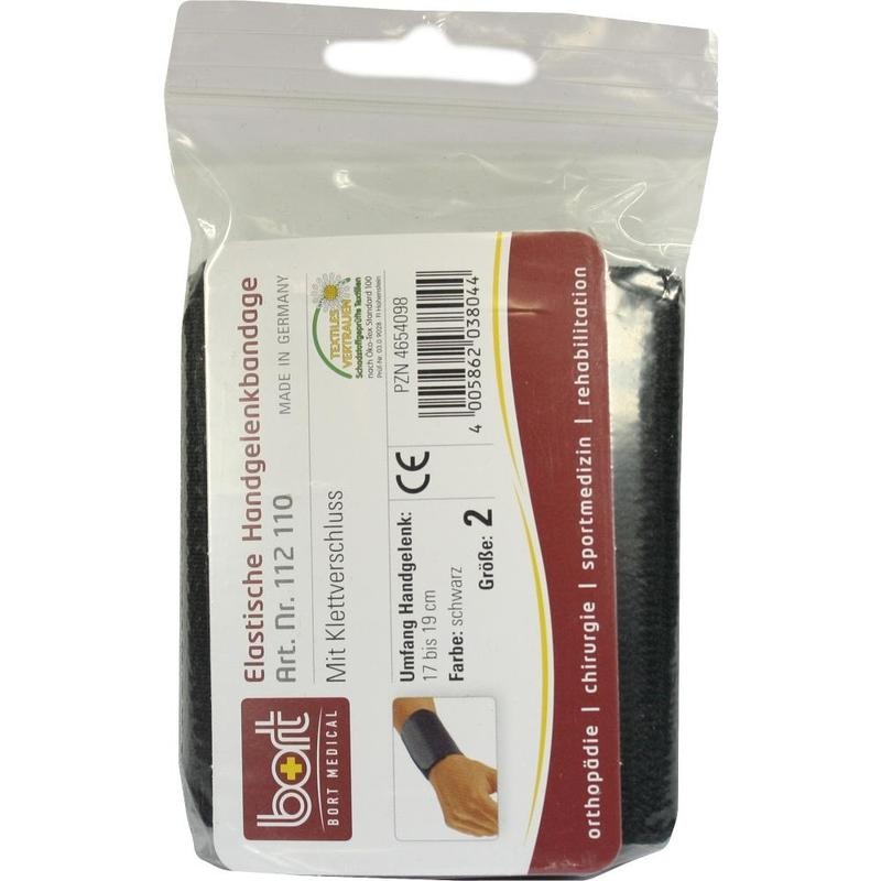 BORT Handgelenkbandage m.Klettverschl.Gr.2 schwarz