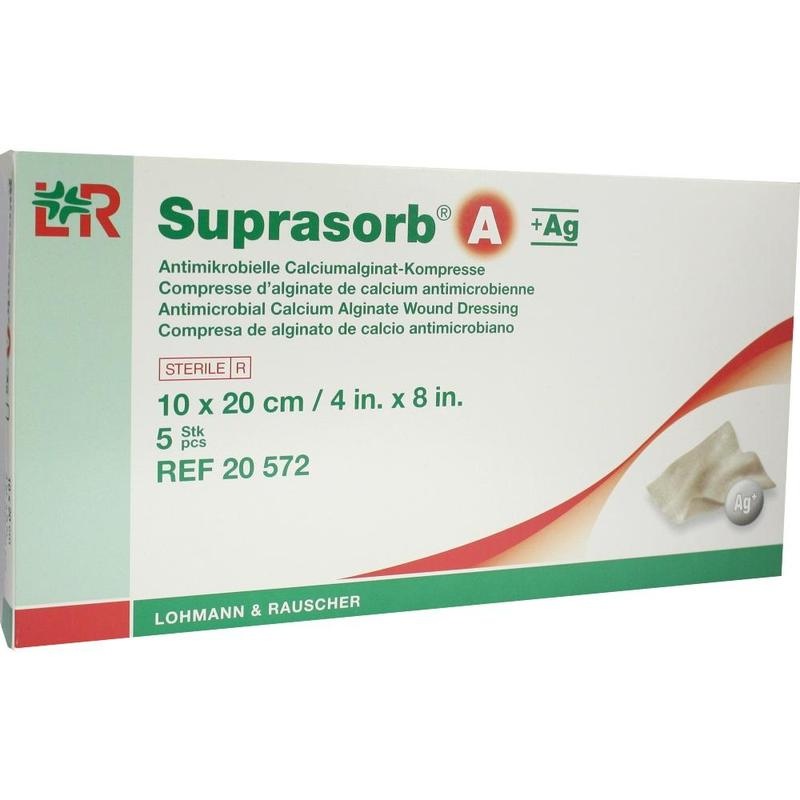 SUPRASORB A+Ag Antimik.Cal.Alginat Kompr.10x20 cm