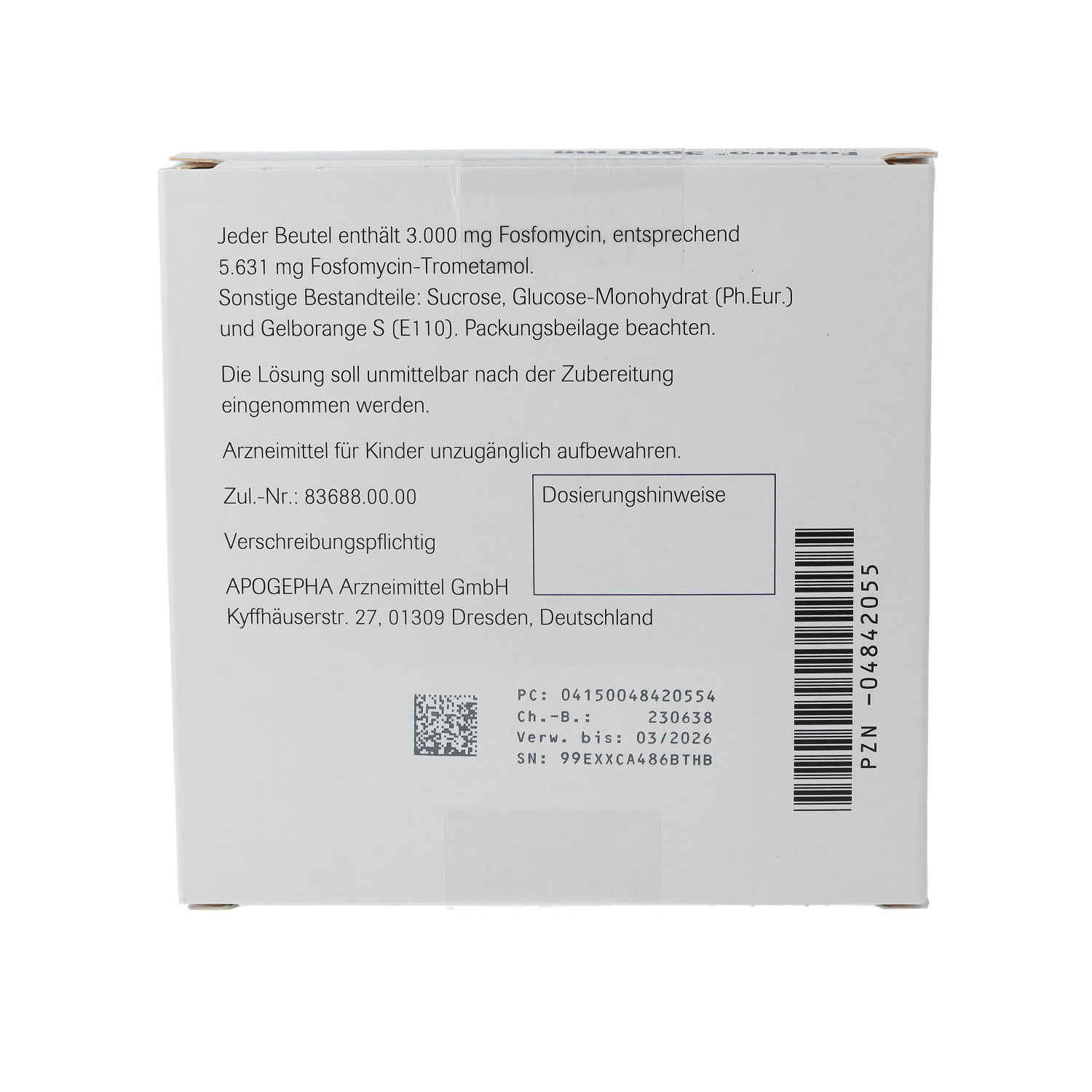 FOSFURO 3000 mg Granulat z.Herst.e.Lsg.z.Einnehmen