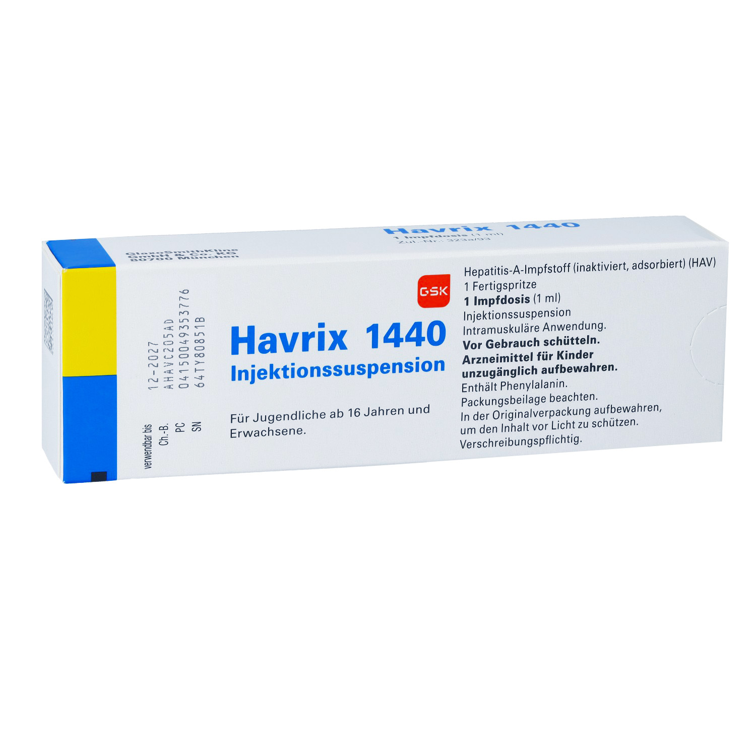 HAVRIX 1440 Impfdosis Inj.-Susp.i.e.Fertigspritze