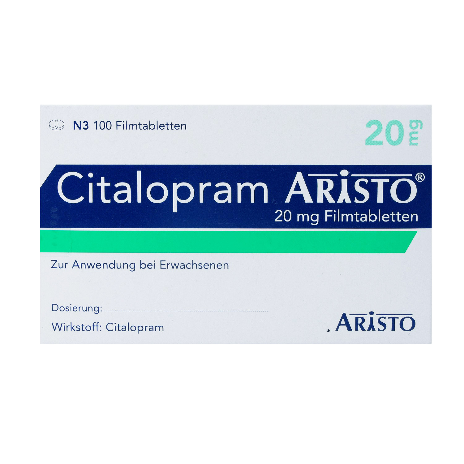 CITALOPRAM Aristo 20 mg Filmtabletten