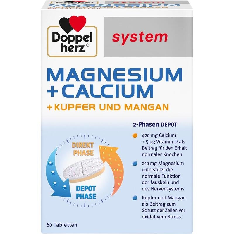 DOPPELHERZ Magnesium+Calc.+Kupfer+Mangan syst.Tab.
