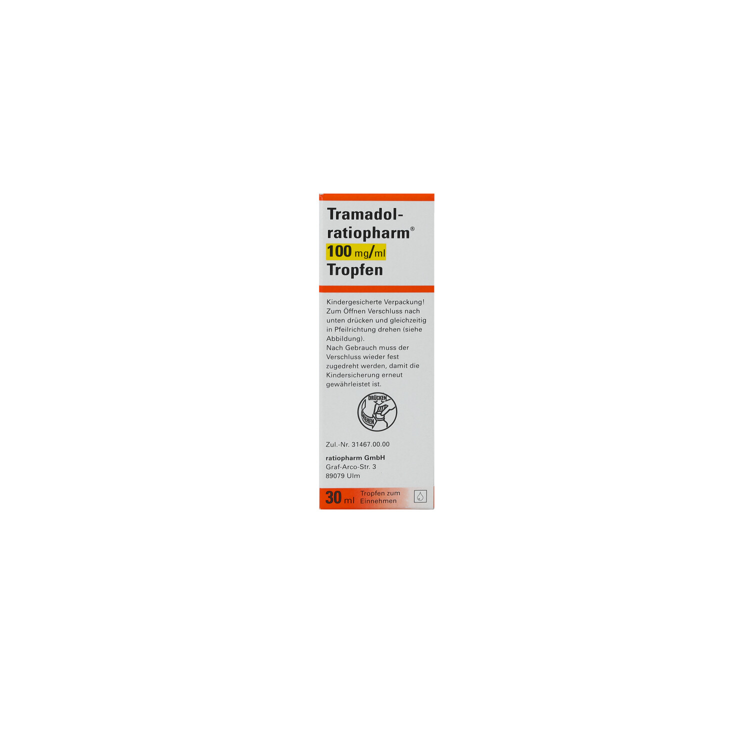 TRAMADOL-ratiopharm 100 mg/ml Tropfen z.Einnehmen
