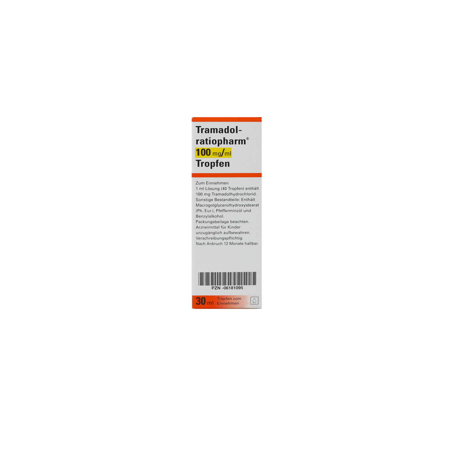 TRAMADOL-ratiopharm 100 mg/ml Tropfen z.Einnehmen