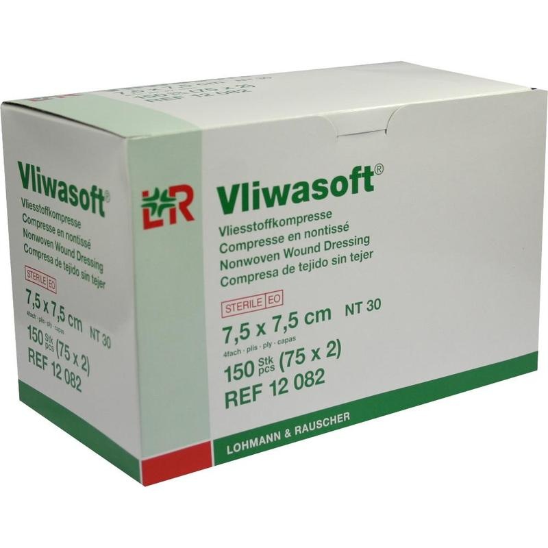 VLIWASOFT Vlieskompressen steril 7,5x7,5 cm 4l.